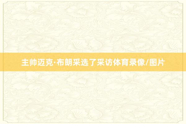 主帅迈克·布朗采选了采访体育录像/图片