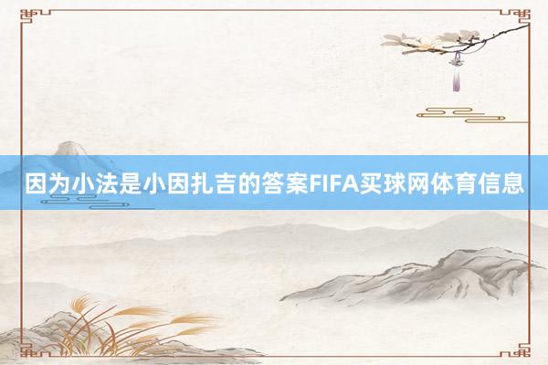 因为小法是小因扎吉的答案FIFA买球网体育信息
