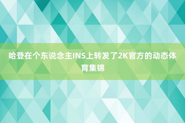 哈登在个东说念主INS上转发了2K官方的动态体育集锦