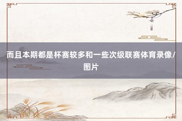 而且本期都是杯赛较多和一些次级联赛体育录像/图片